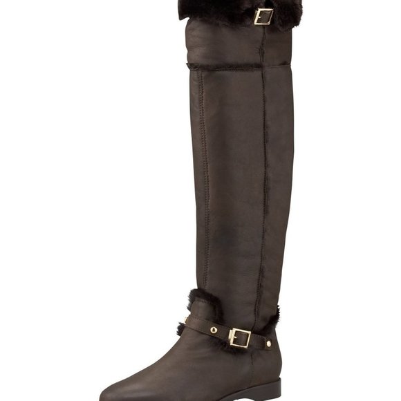 Jimmy Choo Napa Shearling Knee Boots Black 38